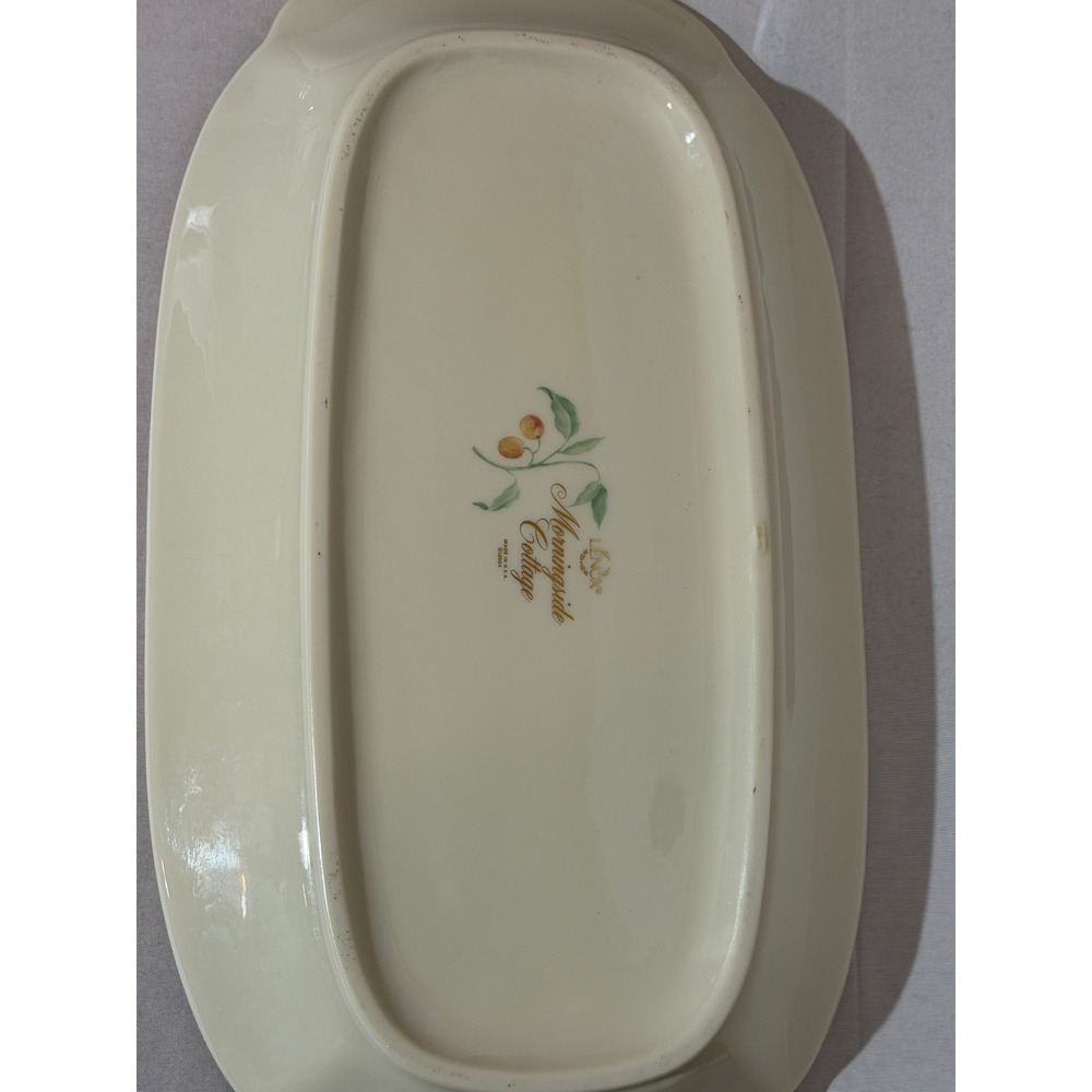 Lenox Morningside Cottage Sandwich Tray Floral Purple Tulip Gold Rim 14 3/8" - Picture 5 of 14